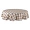 Contemporary Home Living Buffalo Check Round Cotton Tablecloth - 70" - Stone Brown and White